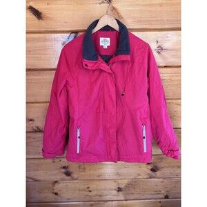 St John Bay Zip up Jacket size Large Weight Coat Warm Pink wind resistant